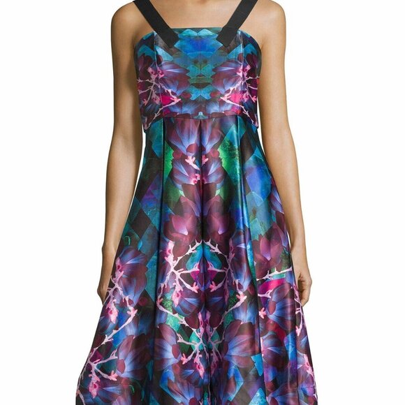 Mackenzi Mode Intrigue Spring Fling Floral Sleeveless A-Line Dress - Picture 3 of 3